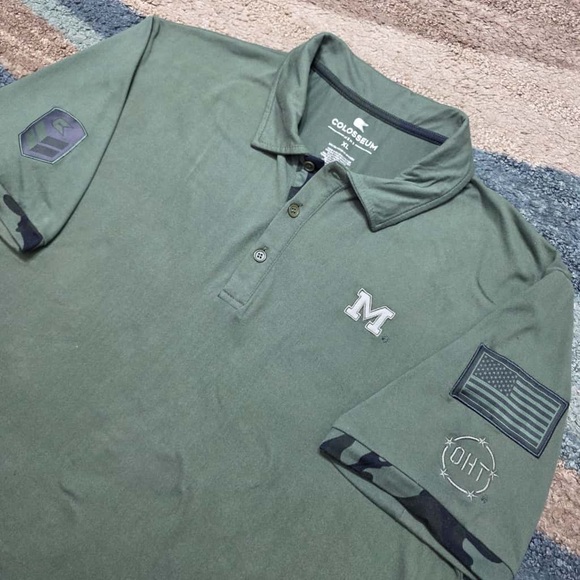 Colosseum Other - COLOSSEUM MICHIGAN WOLVERINES FOOTBALL  JUMPMAN ON FIELD POLO SHIRT Size XL